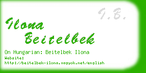 ilona beitelbek business card